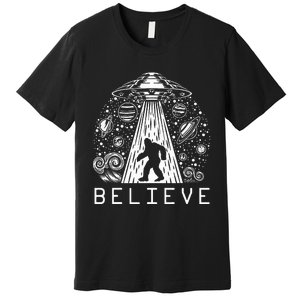 Bigfoot Ufo Conspiracy Theory Alien Physics Premium T-Shirt