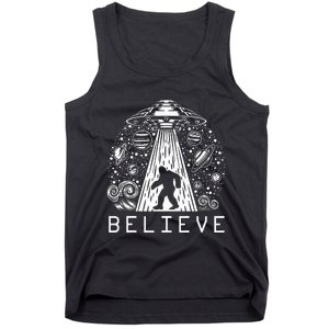 Bigfoot Ufo Conspiracy Theory Alien Physics Tank Top