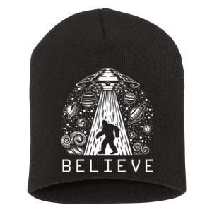 Bigfoot Ufo Conspiracy Theory Alien Physics Short Acrylic Beanie