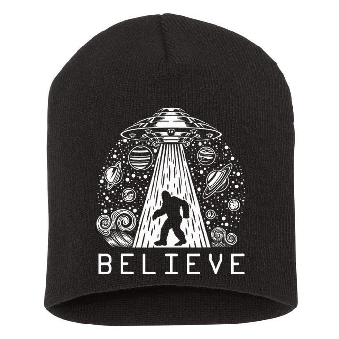 Bigfoot Ufo Conspiracy Theory Alien Physics Short Acrylic Beanie