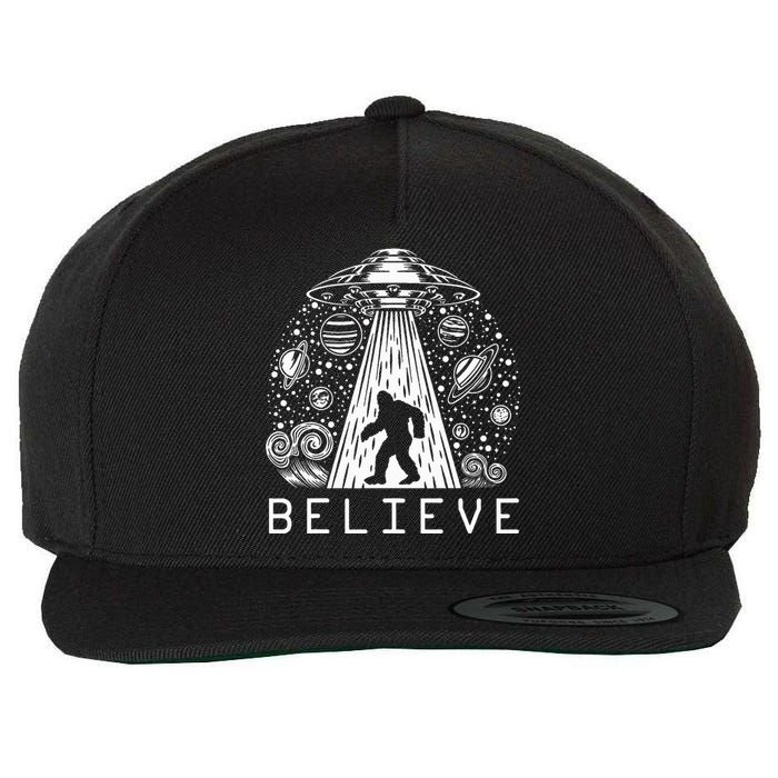 Bigfoot Ufo Conspiracy Theory Alien Physics Wool Snapback Cap