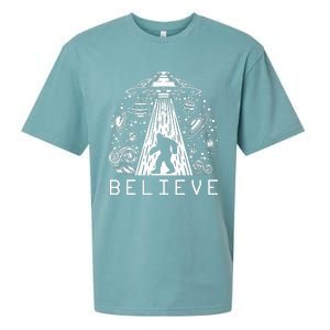 Bigfoot Ufo Conspiracy Theory Alien Physics Sueded Cloud Jersey T-Shirt