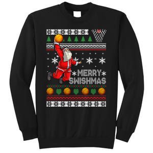 Basketball Ugly Christmas Xmas Funny Dunking Santa Sweatshirt