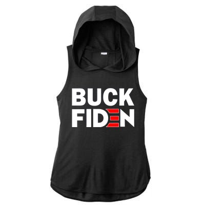 Buck Fiden Ladies PosiCharge Tri-Blend Wicking Draft Hoodie Tank