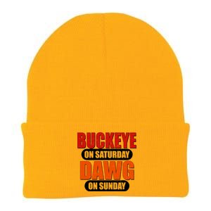 Buckeye On Saturday Dawg On Sunday Knit Cap Winter Beanie