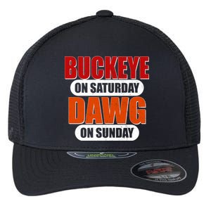 Buckeye On Saturday Dawg On Sunday Flexfit Unipanel Trucker Cap