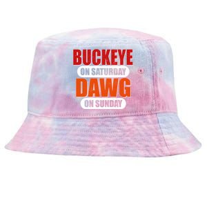 Buckeye On Saturday Dawg On Sunday Tie-Dyed Bucket Hat