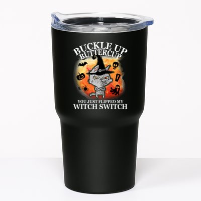 Buckle Up Buttercup You Just Flipped My Witch Switch Halloween Cat Tumbler
