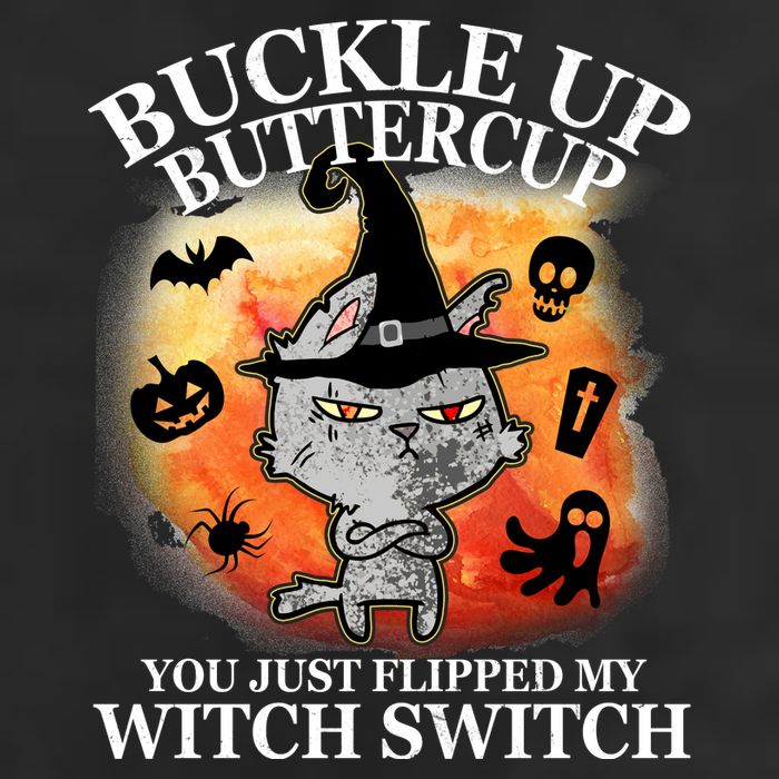 Buckle Up Buttercup You Just Flipped My Witch Switch Halloween Cat Golf Towel