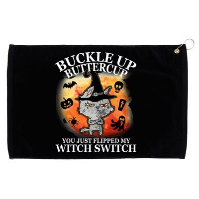 Buckle Up Buttercup You Just Flipped My Witch Switch Halloween Cat Grommeted Golf Towel