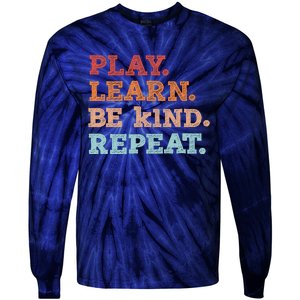 Boy Unity Day Orange Play Learn Be Kind Repeat Tie-Dye Long Sleeve Shirt