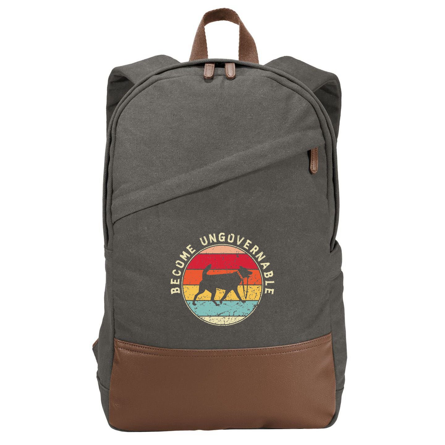 Become Ungovernable Dog Cotton Canvas Backpack