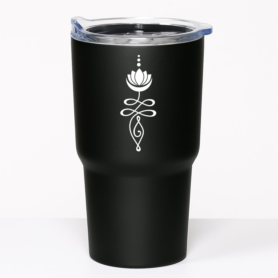 Buddhist Crescent Moon And Lotus Flower Tumbler