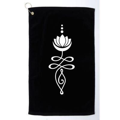 Buddhist Crescent Moon And Lotus Flower Golf Towel