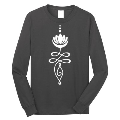Buddhist Crescent Moon And Lotus Flower Long Sleeve Shirt