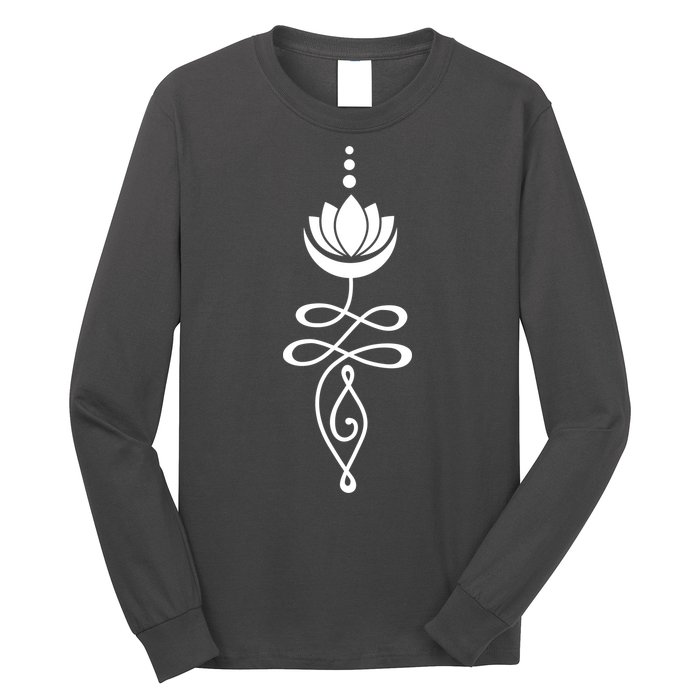 Buddhist Crescent Moon And Lotus Flower Long Sleeve Shirt