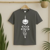 Buddhist Crescent Moon And Lotus Flower T-Shirt