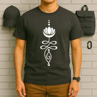Buddhist Crescent Moon And Lotus Flower T-Shirt