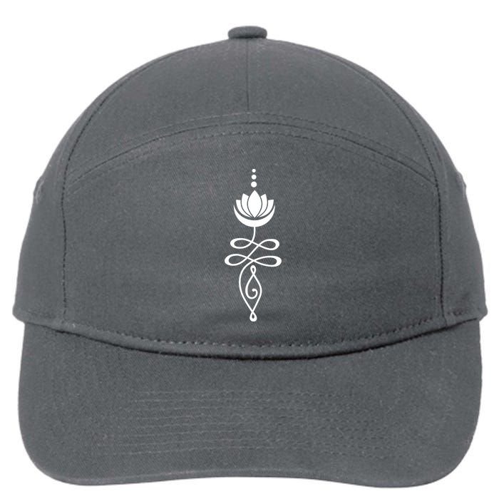 Buddhist Crescent Moon And Lotus Flower 7-Panel Snapback Hat