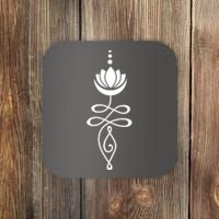 Buddhist Crescent Moon And Lotus Flower Coaster