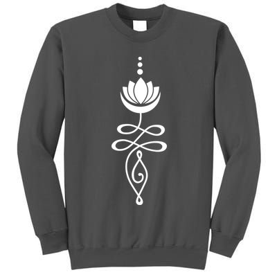 Buddhist Crescent Moon And Lotus Flower Tall Sweatshirt