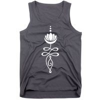 Buddhist Crescent Moon And Lotus Flower Tank Top