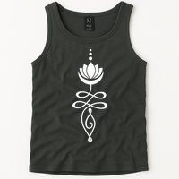 Buddhist Crescent Moon And Lotus Flower Tank Top
