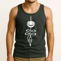 Buddhist Crescent Moon And Lotus Flower Tank Top
