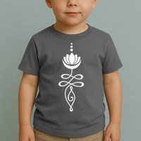 Buddhist Crescent Moon And Lotus Flower Toddler T-Shirt
