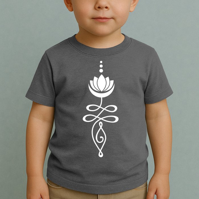 Buddhist Crescent Moon And Lotus Flower Toddler T-Shirt