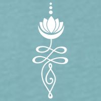 Buddhist Crescent Moon And Lotus Flower Sueded Cloud Jersey T-Shirt