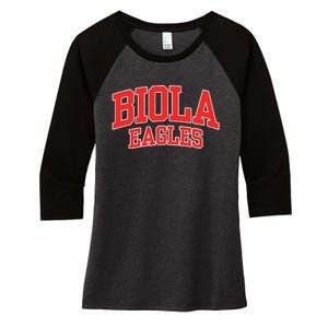 Biola University Eagles Women's Tri-Blend 3/4-Sleeve Raglan Shirt