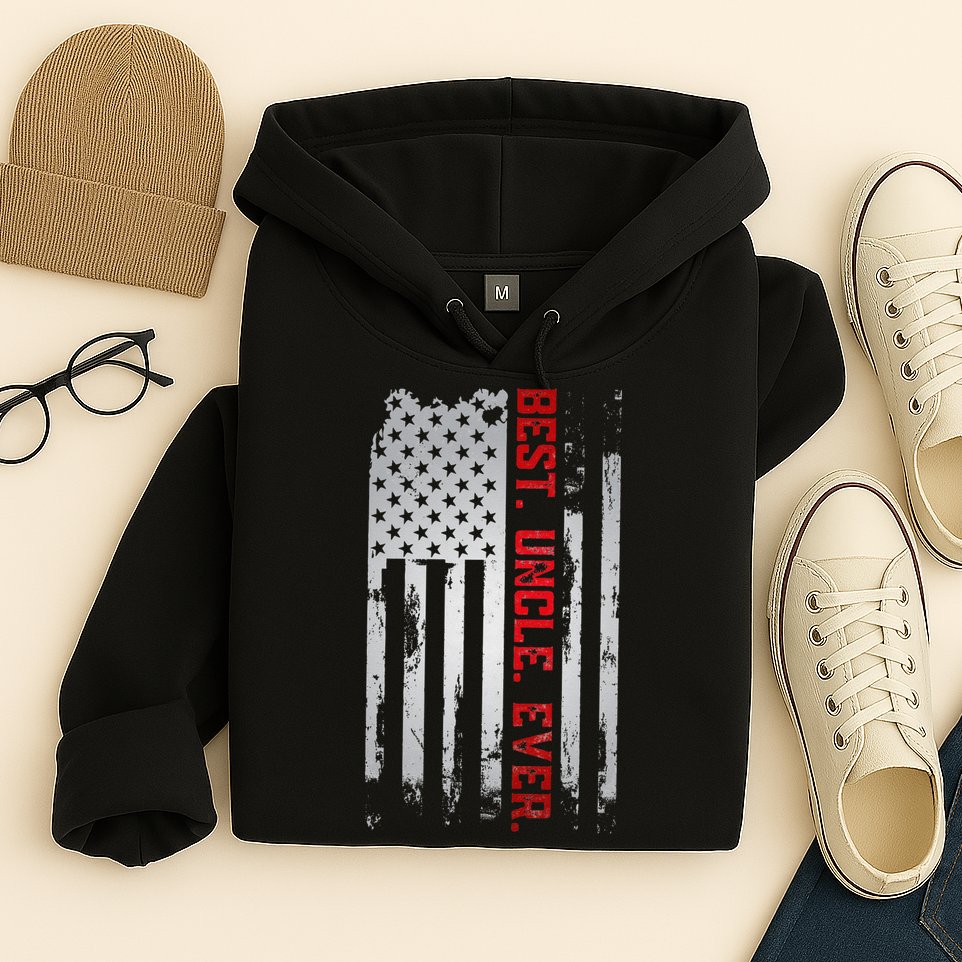 Best Uncle Ever American USA flag Father’s Day gift for Dad Hoodie