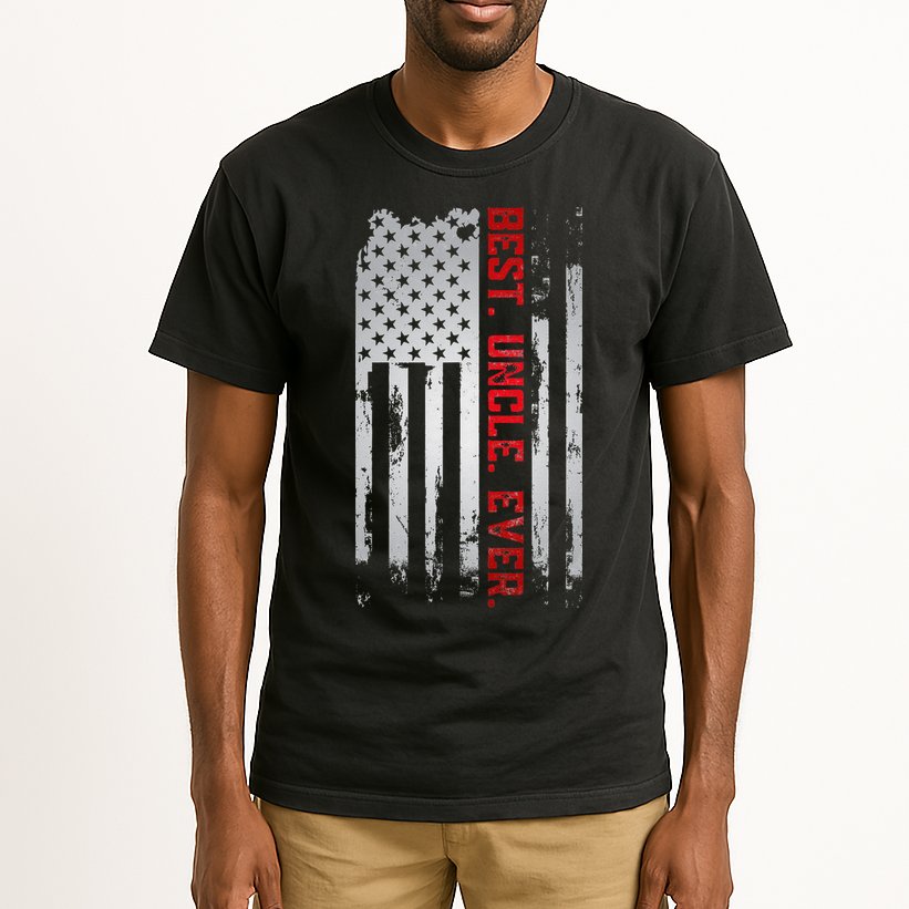Best Uncle Ever American USA flag Father’s Day gift for Dad Tall T-Shirt