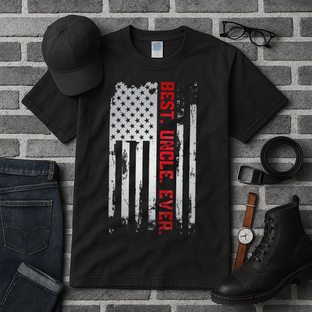 Best Uncle Ever American USA flag Father’s Day gift for Dad Tall T-Shirt