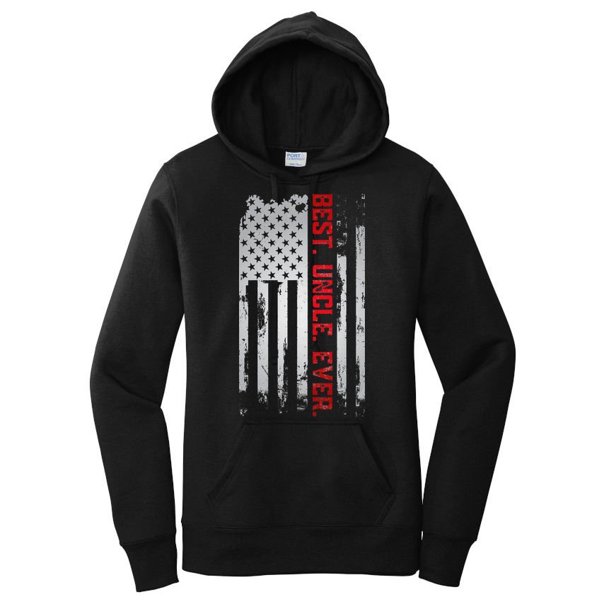 Best Uncle Ever American USA flag Father’s Day gift for Dad Women's Pullover Hoodie