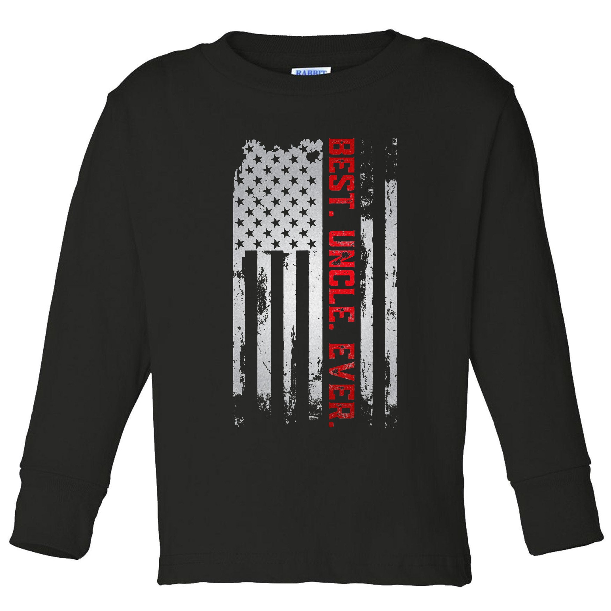 Best Uncle Ever American USA flag Father’s Day gift for Dad Toddler Long Sleeve Shirt