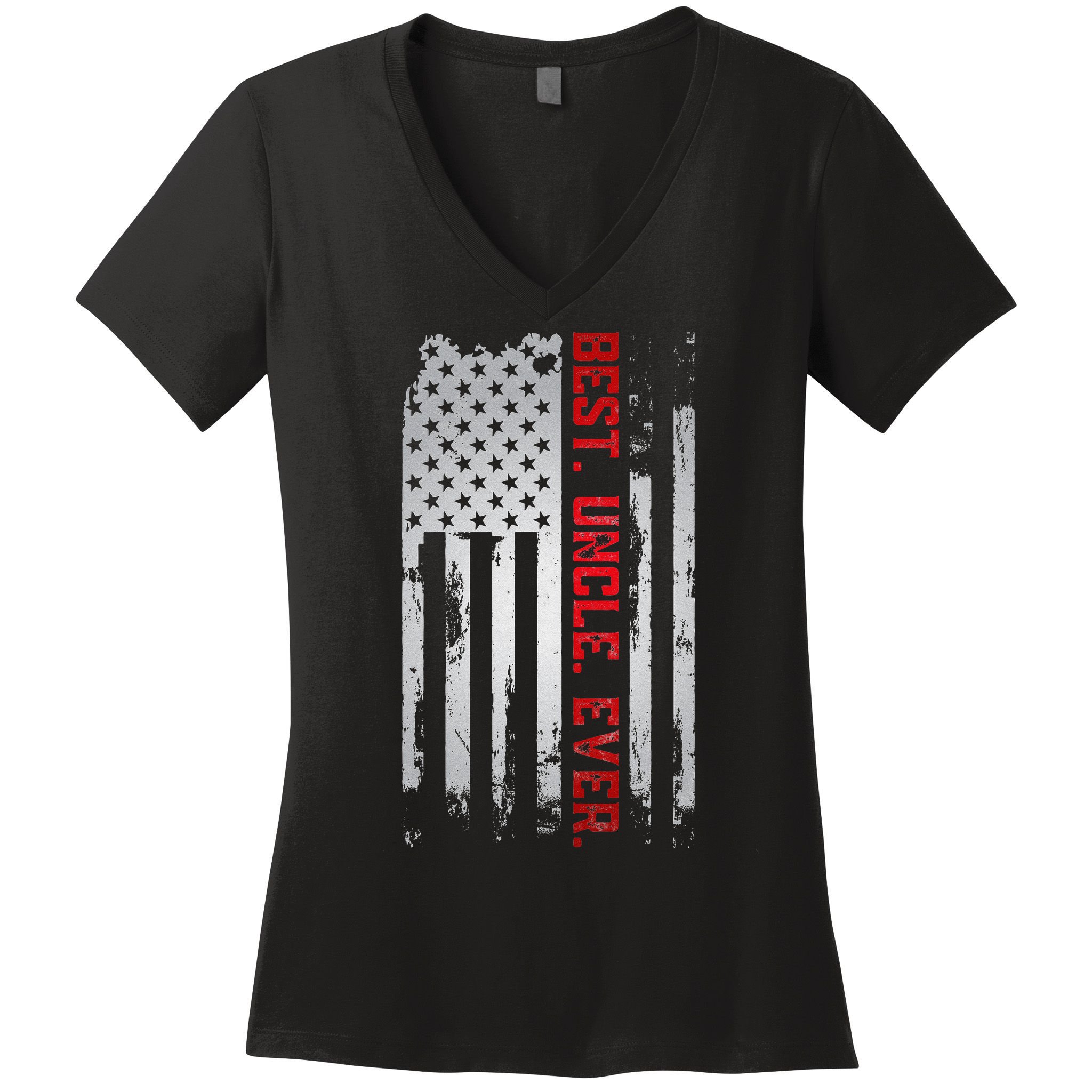 Best Uncle Ever American USA flag Father’s Day gift for Dad Women's V-Neck T-Shirt