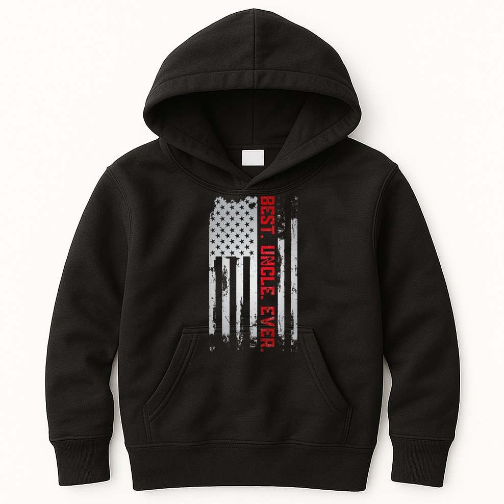 Best Uncle Ever American USA flag Father’s Day gift for Dad Kids Hoodie
