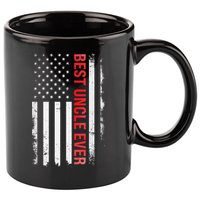 Best Uncle Ever USA Flag Funny Uncle 11oz C Handle Ceramic Mug