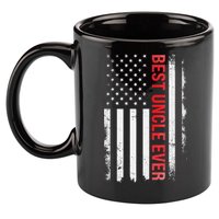 Best Uncle Ever USA Flag Funny Uncle 11oz C Handle Ceramic Mug