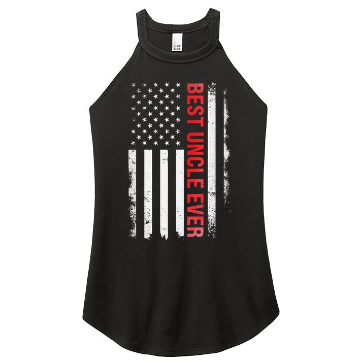 Best Uncle Ever USA Flag Funny Uncle Women's Perfect Tri Rocker Tank