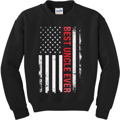 Best Uncle Ever USA Flag Funny Uncle Kids Sweatshirt