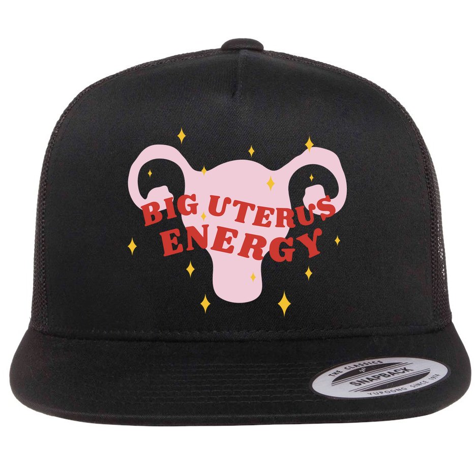 Big Uterus Energy Flat Bill Trucker Hat