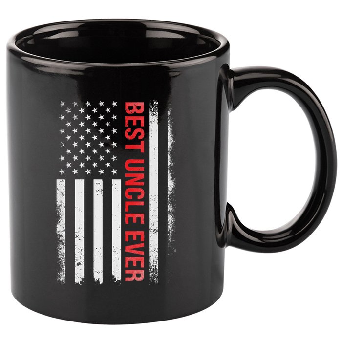 Best Uncle Ever Usa Flag Funny Uncle 11oz C Handle Ceramic Mug