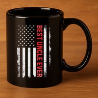 Best Uncle Ever Usa Flag Funny Uncle 11oz C Handle Ceramic Mug