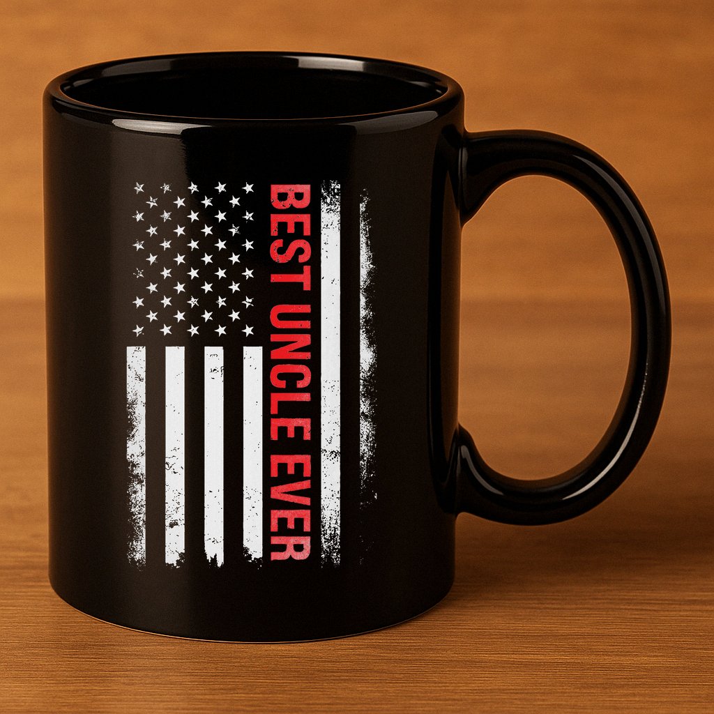 Best Uncle Ever Usa Flag Funny Uncle 11oz C Handle Ceramic Mug