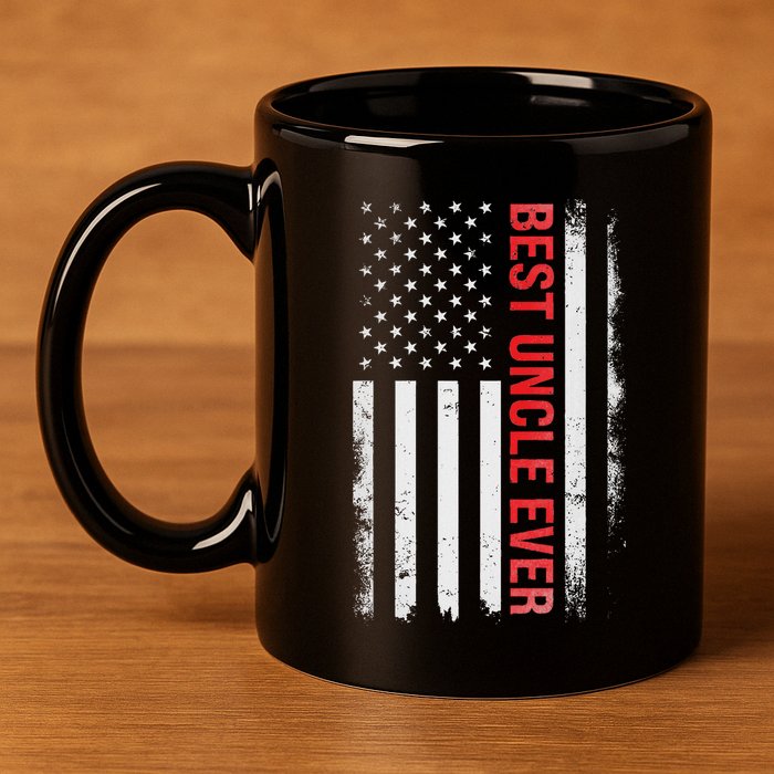 Best Uncle Ever Usa Flag Funny Uncle 11oz C Handle Ceramic Mug