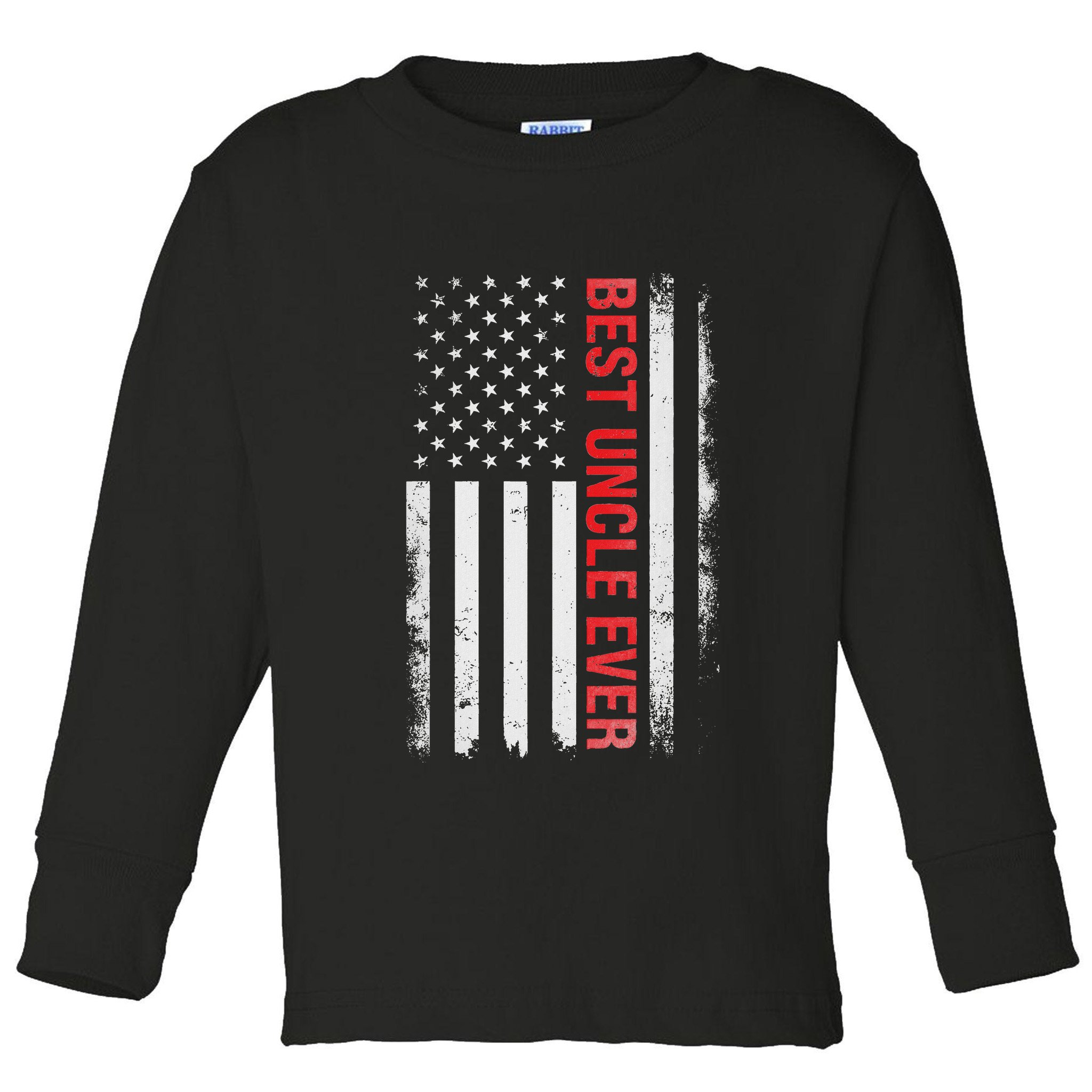 Best Uncle Ever Usa Flag Funny Uncle Toddler Long Sleeve Shirt