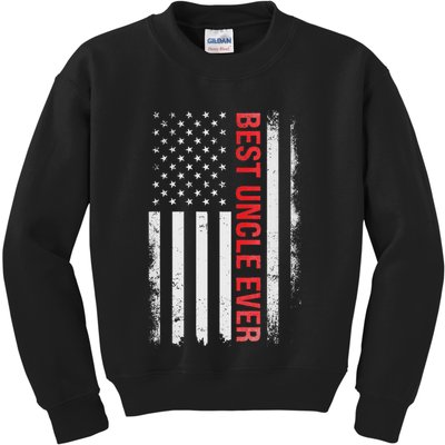 Best Uncle Ever Usa Flag Funny Uncle Kids Sweatshirt